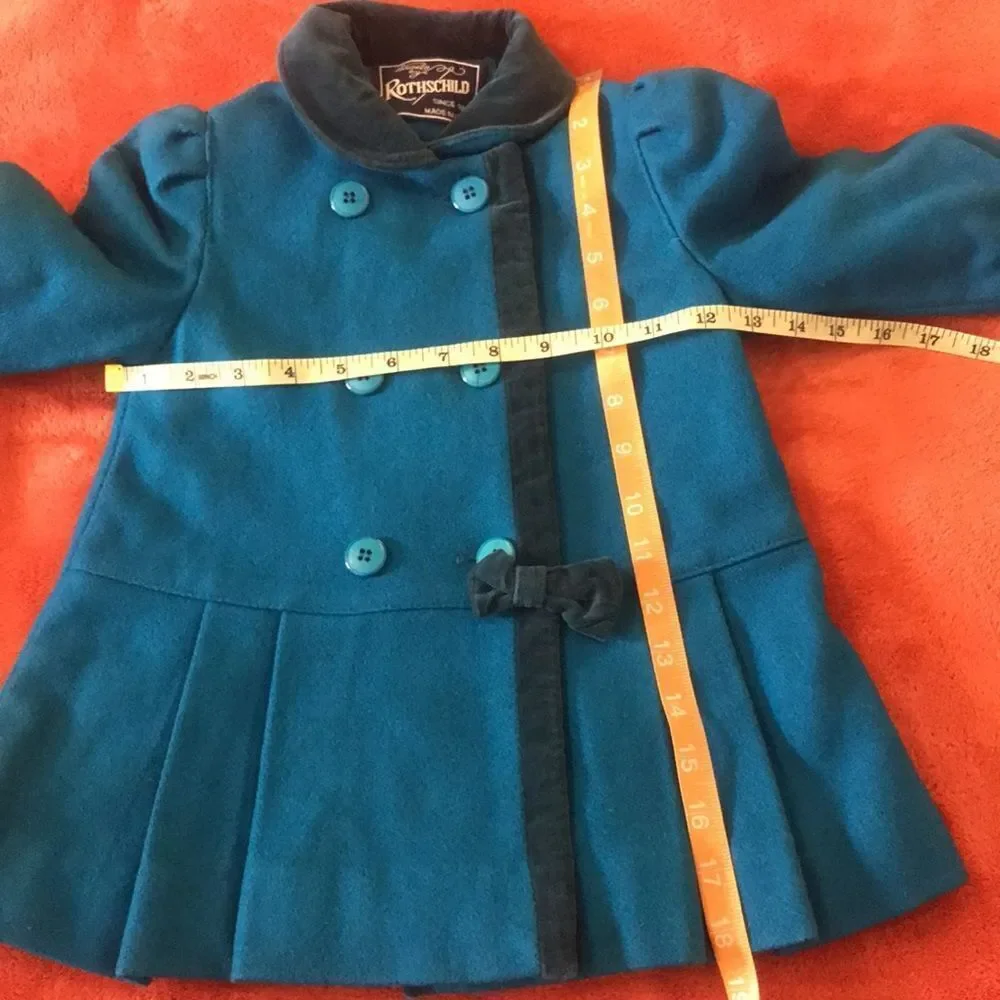 Rothschild VTG ILGWU Girl blue Peat Coat Jacket Size 2T Tailored by Rothschild